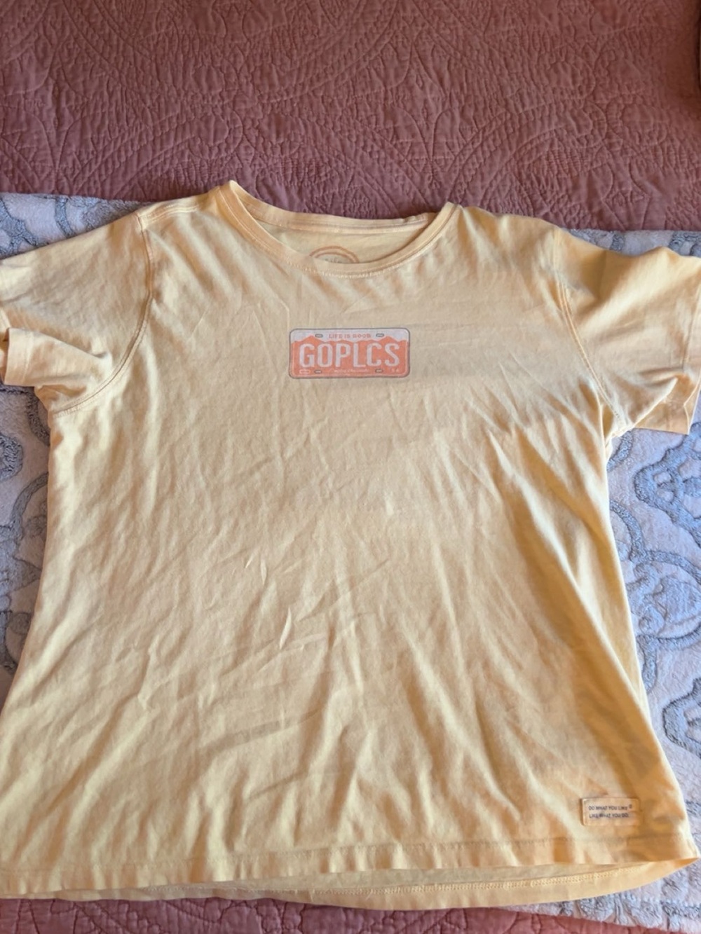 Life Is Good Yellow Short Sleeve Graphic Tee